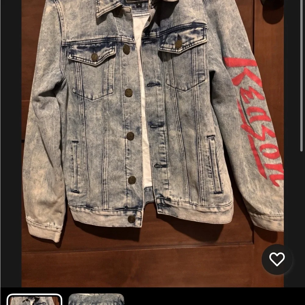 Denim Jacket with Red Graphic